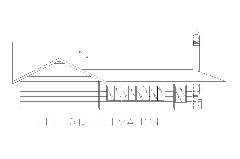 House Design - Exterior - Other Elevation for Ranch House Plan #117-1100 - 2 bed, 2 bath