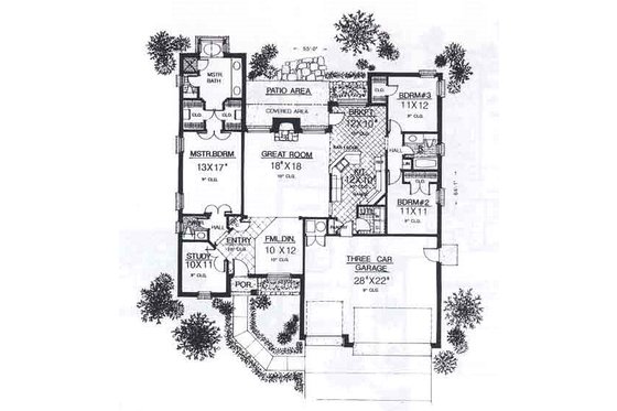 Floor Plan - Main Floor for Traditional House Plan #310-911 - 3 bed, 2.5 bath
