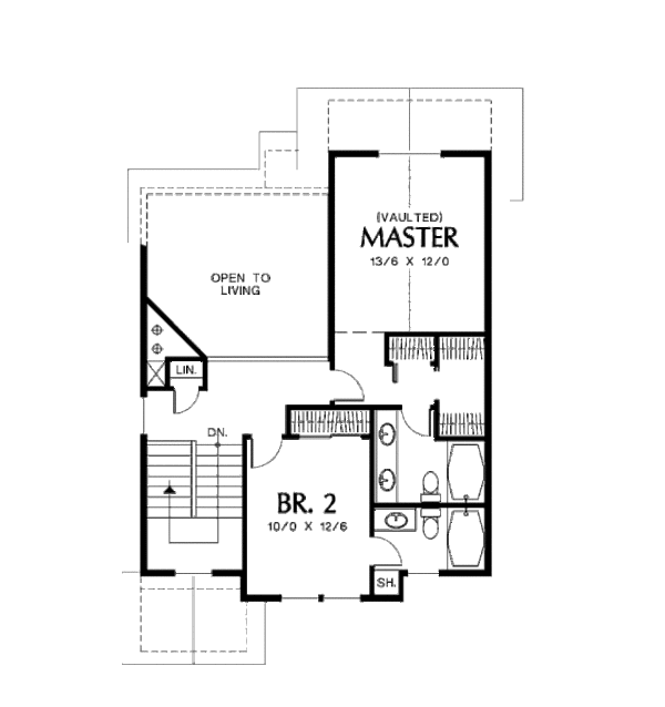 House Design - Traditional Floor Plan - Upper Floor Plan #48-317