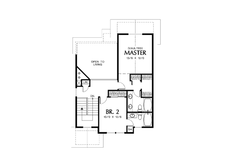 Home Plan - Floor Plan - Upper Floor for Traditional House Plan #48-317 - 2 bed, 2.5 bath