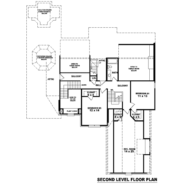 European Floor Plan - Upper Floor Plan #81-1599