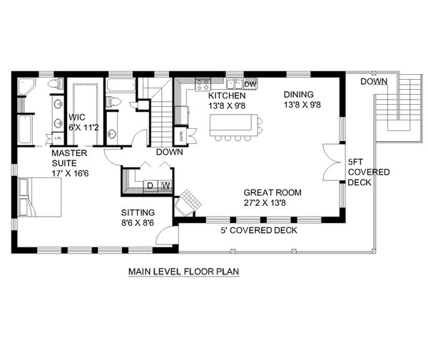 Craftsman Floor Plan - Main Floor Plan #117-932