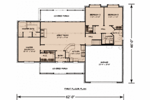 Floor Plan - Main Floor for Ranch House Plan #140-103 - 3 bed, 3 bath