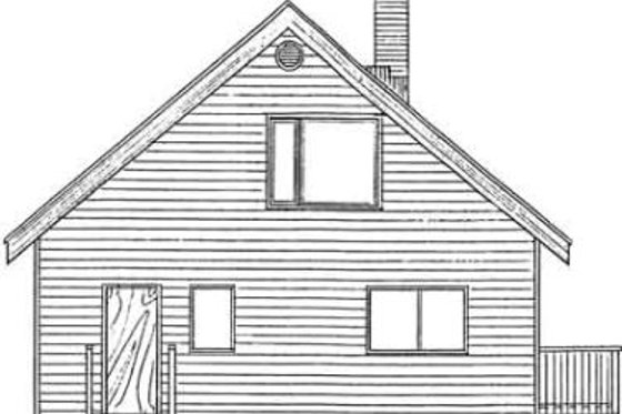 Exterior - Rear Elevation for Log House Plan #126-107 - 2 bed, 2 bath