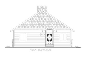 Exterior - Rear Elevation for Cabin House Plan #117-1026 - 2 bed, 1.5 bath