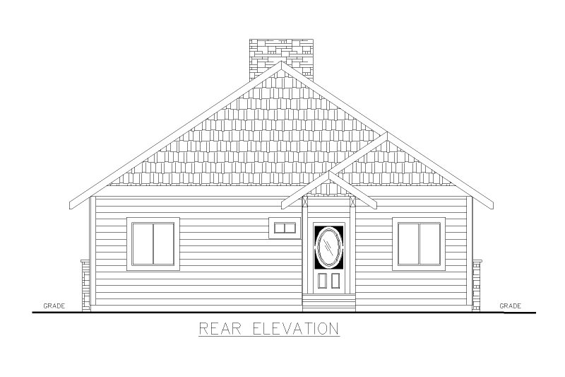 Dream House Plan - Exterior - Rear Elevation for Cabin House Plan #117-1026 - 2 bed, 1.5 bath