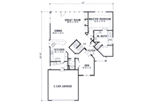 Floor Plan - Main Floor for Traditional House Plan #67-527 - 4 bed, 3.5 bath