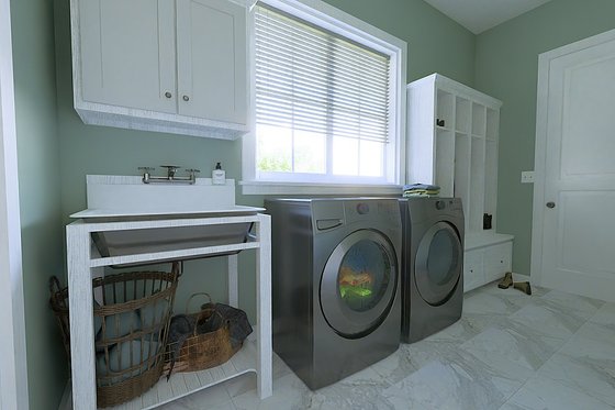 Interior - Laundry for Farmhouse House Plan #44-271 - 3 bed, 2 bath