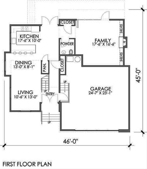 Modern Floor Plan - Main Floor Plan #518-4