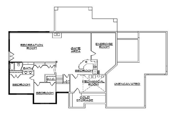 Floor Plan - Lower Floor for Traditional House Plan #5-303 - 5 bed, 3.5 bath