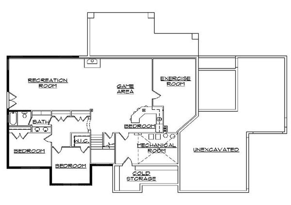 Home Plan - Traditional Floor Plan - Lower Floor Plan #5-303