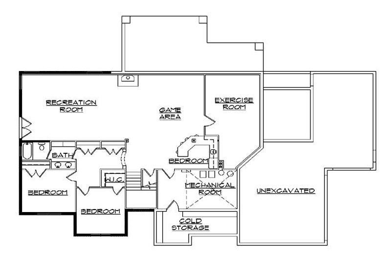 Home Plan - Floor Plan - Lower Floor for Traditional House Plan #5-303 - 5 bed, 3.5 bath