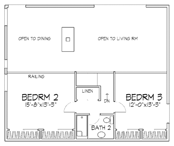 Architectural House Design - Prairie Floor Plan - Upper Floor Plan #320-1197