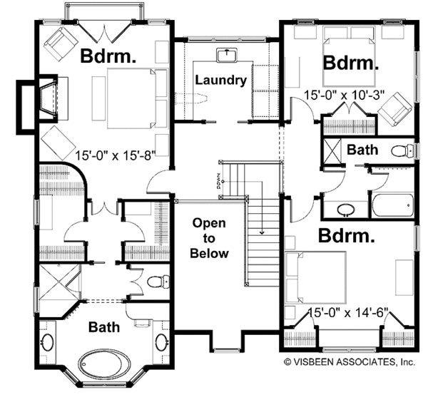 Home Plan - Classical Floor Plan - Upper Floor Plan #928-55