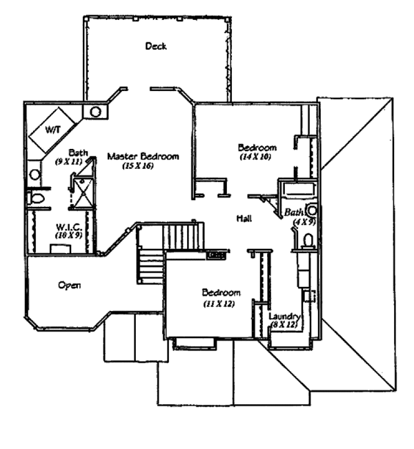 Architectural House Design - Traditional Floor Plan - Upper Floor Plan #945-36
