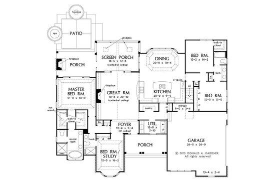 Floor Plan - Main Floor for Country House Plan #929-969 - 4 bed, 3 bath
