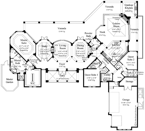 House Design - Mediterranean Floor Plan - Main Floor Plan #930-263
