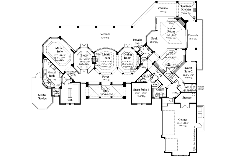 Home Plan - Floor Plan - Main Floor for Mediterranean House Plan #930-263 - 3 bed, 3.5 bath