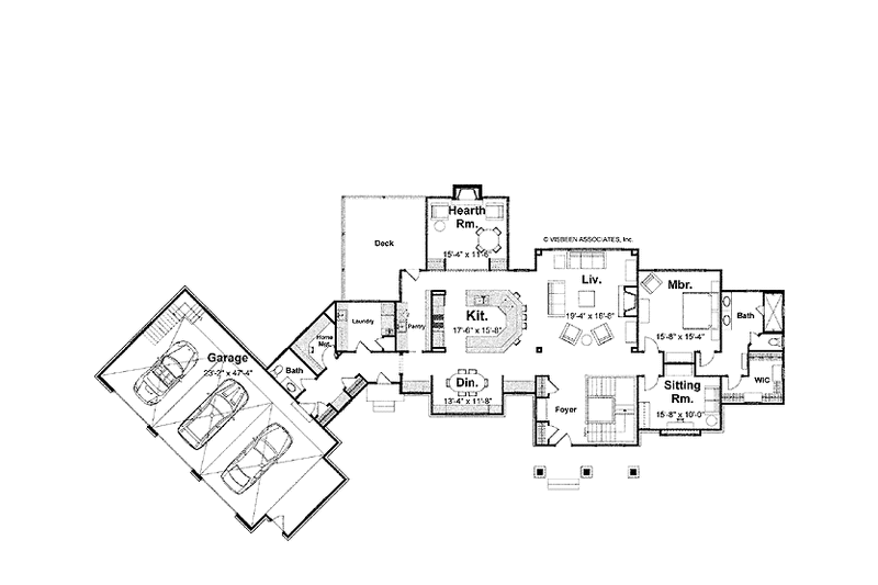 Home Plan - Floor Plan - Main Floor for Craftsman House Plan #928-198 - 3 bed, 3.5 bath