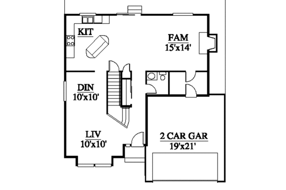 Floor Plan - Main Floor for Contemporary House Plan #951-14 - 4 bed, 2.5 bath