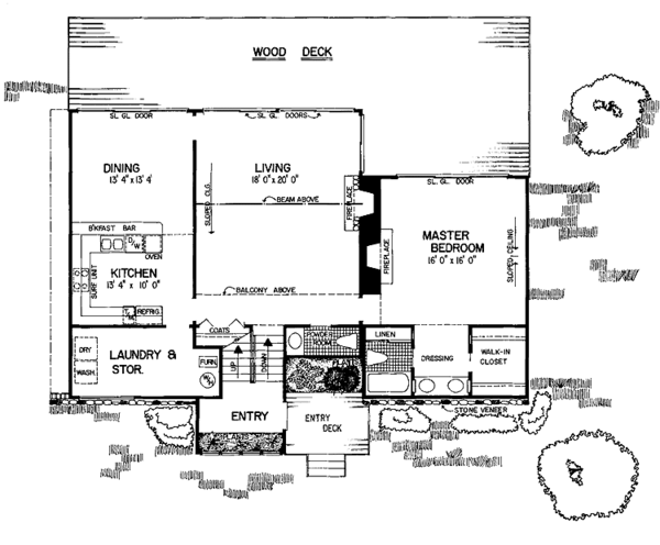 Architectural House Design - Contemporary Floor Plan - Main Floor Plan #72-1054