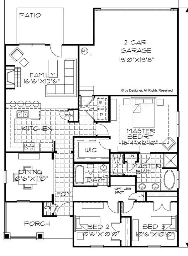 Dream House Plan - Contemporary Floor Plan - Main Floor Plan #999-155