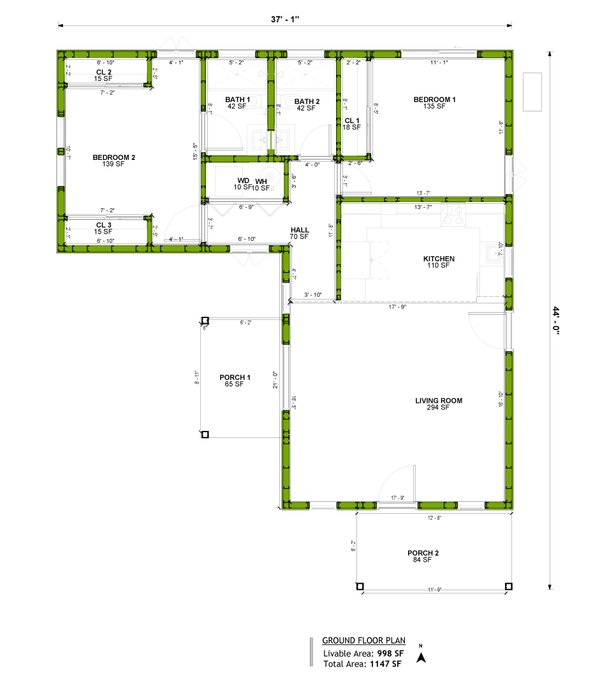 House Design - Ranch Floor Plan - Main Floor Plan #1106-55