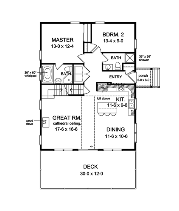 House Plan Design - Cabin Floor Plan - Main Floor Plan #1010-148