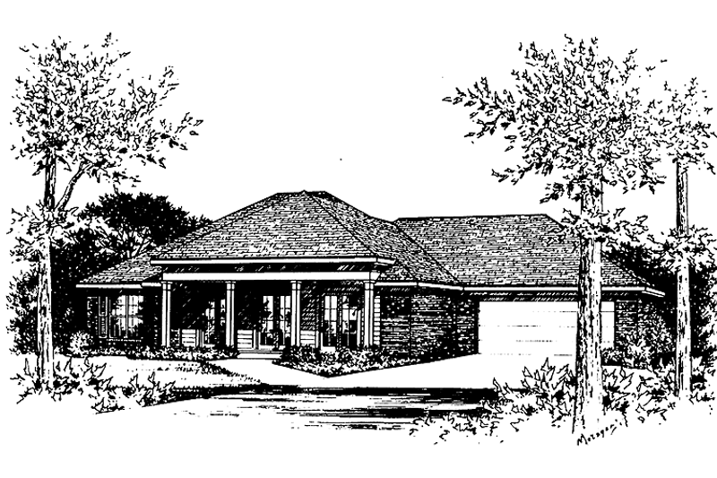 House Plan Design - Ranch Exterior - Front Elevation Plan #15-375