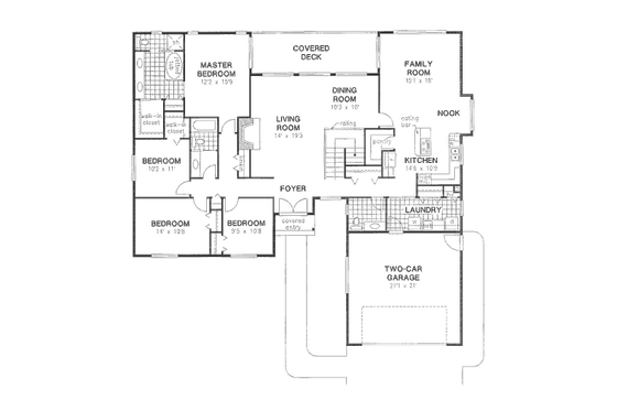 Floor Plan - Main Floor for Traditional House Plan #18-8960 - 4 bed, 2.5 bath
