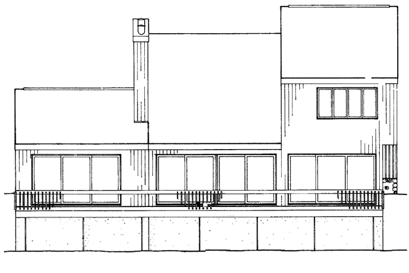 Home Plan - Exterior - Rear Elevation for Contemporary House Plan #72-1054 - 3 bed, 2.5 bath