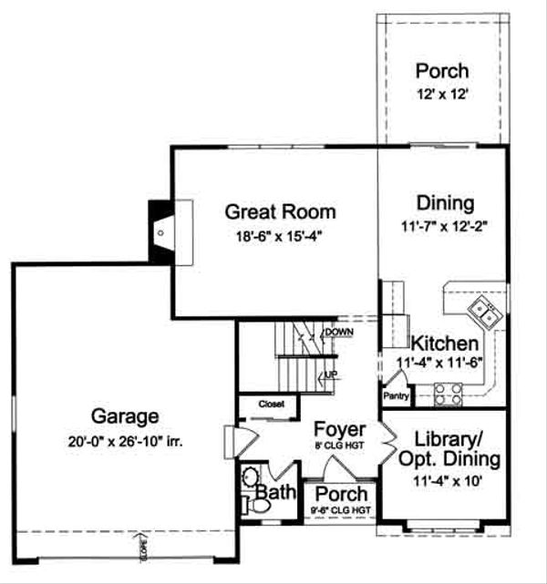 House Blueprint - Traditional Floor Plan - Main Floor Plan #46-492