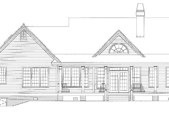 Exterior - Rear Elevation 2 for Country House Plan #929-577 - 3 bed, 2 bath