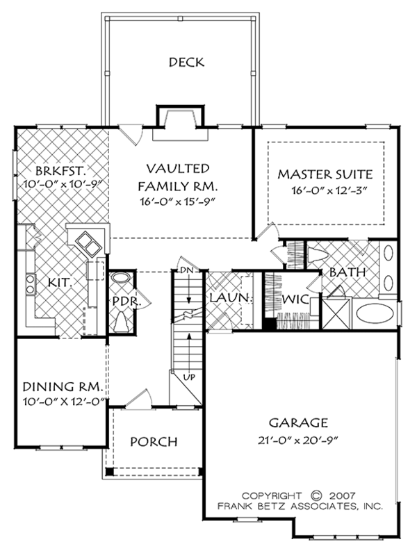 Home Plan - Colonial Floor Plan - Main Floor Plan #927-973