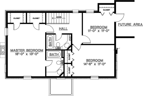 House Design - Classical Floor Plan - Upper Floor Plan #45-512