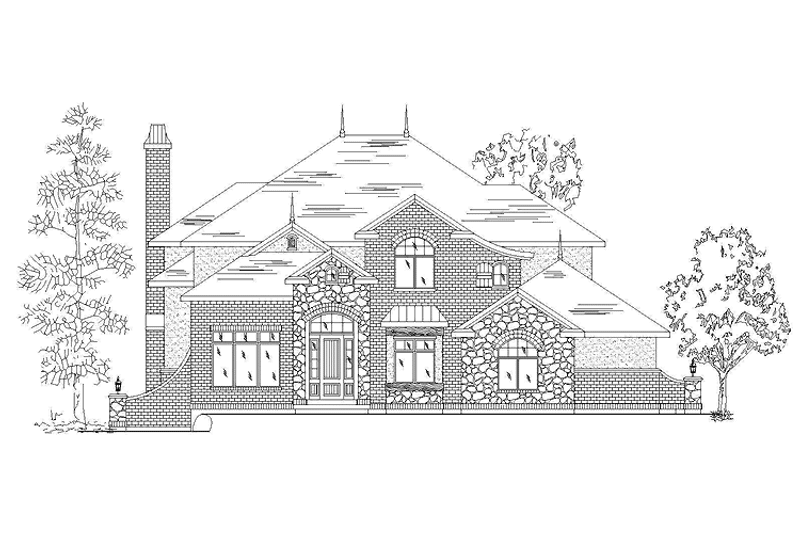 Home Plan - Exterior - Front Elevation 3 for European House Plan #945-75 - 4 bed, 4.5 bath
