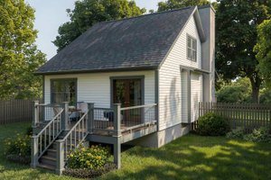 Exterior - Rear Elevation for Bungalow House Plan #79-141 - 3 bed, 2 bath