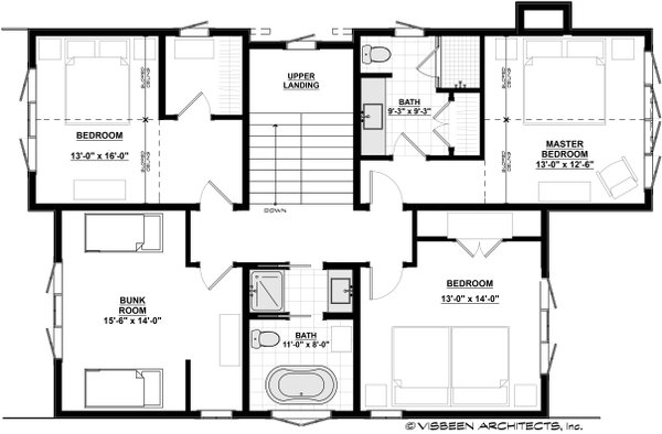 House Blueprint - Floor Plan - Upper Floor for Farmhouse House Plan #928-452 - 5 bed, 3 bath