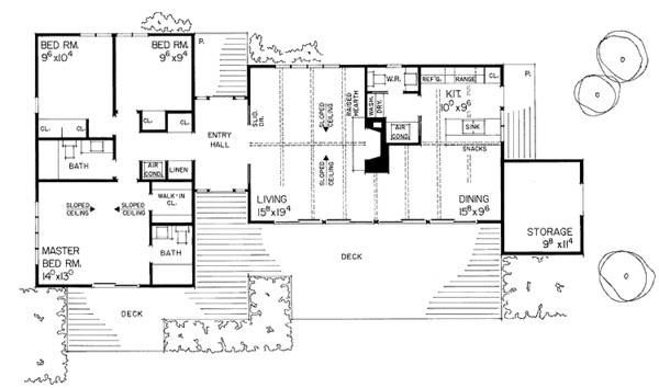 House Blueprint - Ranch Floor Plan - Main Floor Plan #72-541