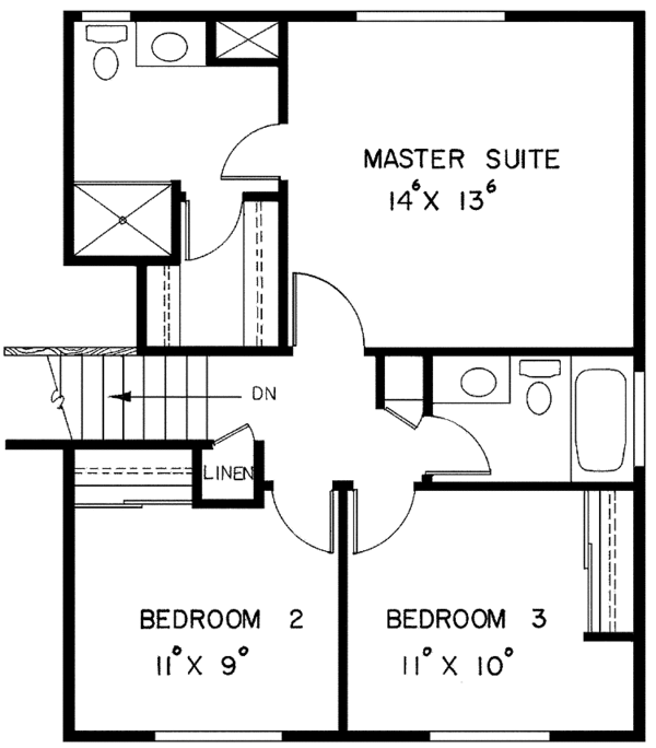 Contemporary Floor Plan - Upper Floor Plan #60-681