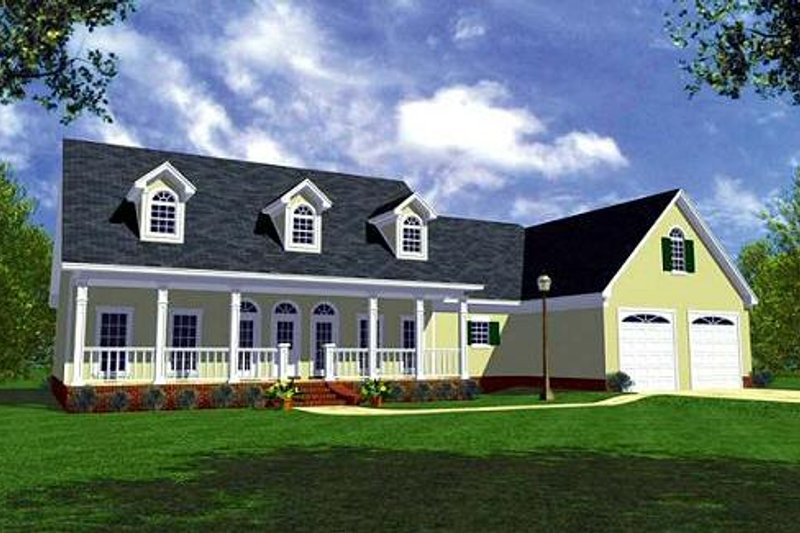 Dream House Plan - Farmhouse Exterior - Front Elevation Plan #21-154