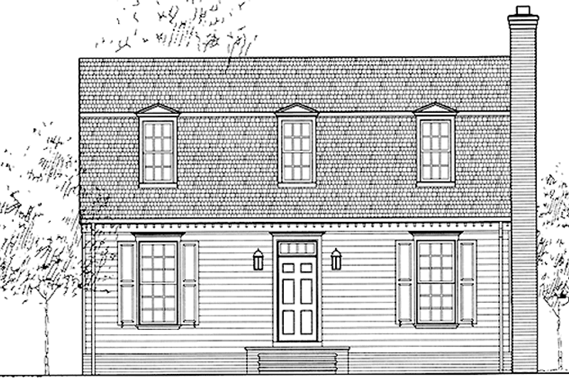 House Blueprint - Colonial Exterior - Front Elevation Plan #992-5