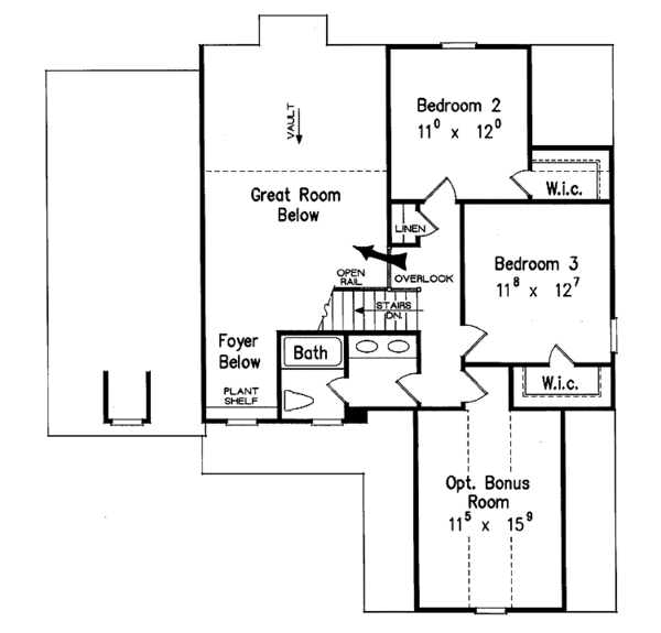 House Design - Colonial Floor Plan - Upper Floor Plan #927-750