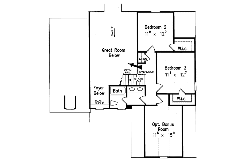 Home Plan - Floor Plan - Upper Floor for Colonial House Plan #927-750 - 3 bed, 2.5 bath