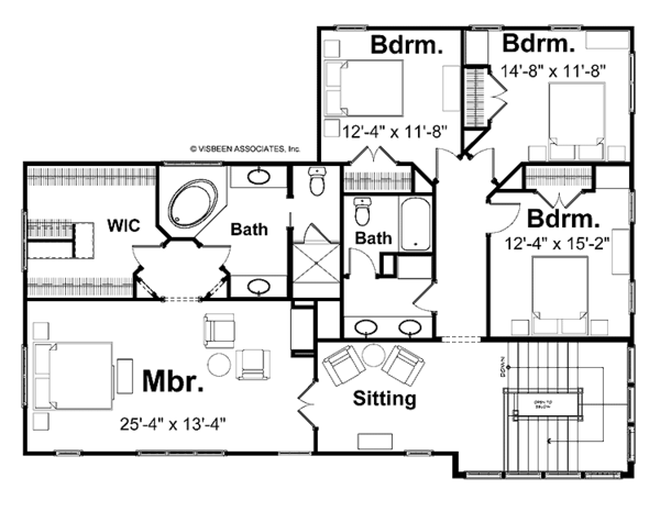 Craftsman Floor Plan - Upper Floor Plan #928-18