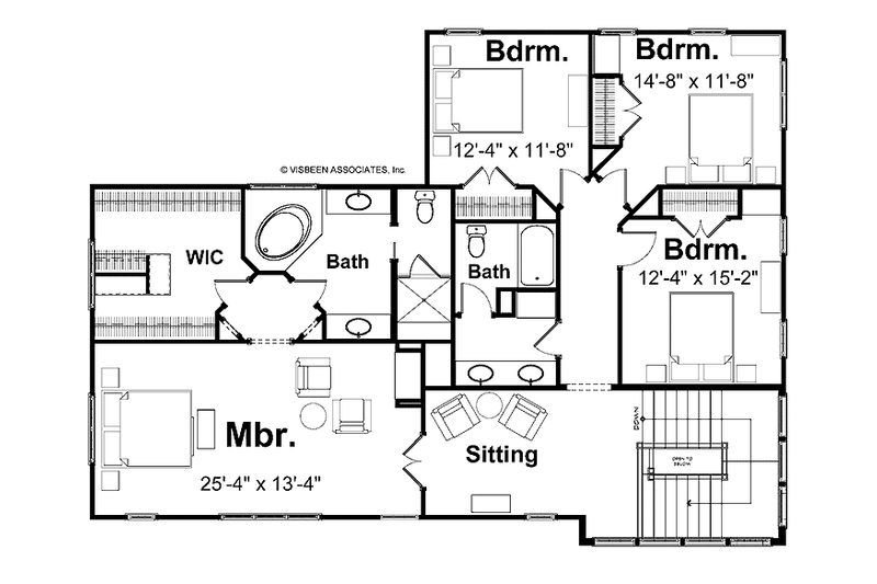 Home Plan - Floor Plan - Upper Floor for Craftsman House Plan #928-18 - 4 bed, 2.5 bath
