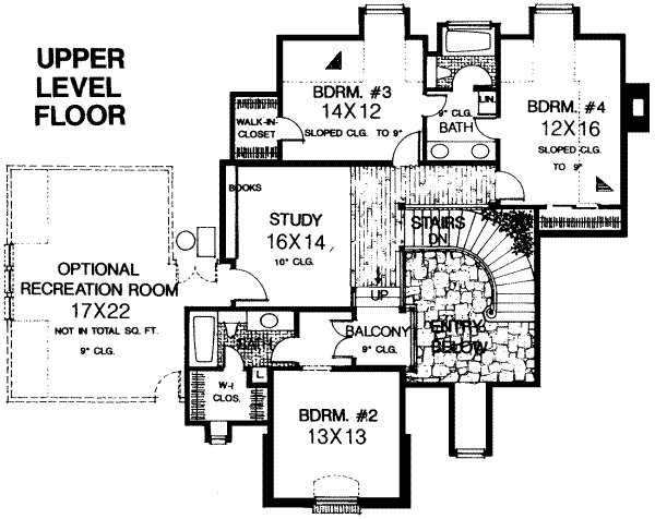 European Floor Plan - Upper Floor Plan #310-165