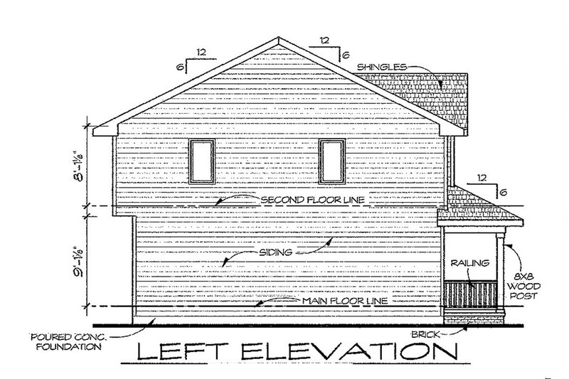 House Design - Exterior - Other Elevation for Traditional House Plan #20-2104 - 3 bed, 2.5 bath