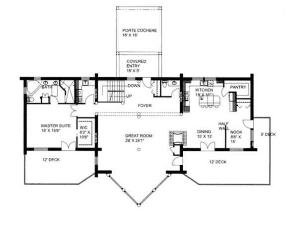 House Plan Design - Log Floor Plan - Main Floor Plan #117-823