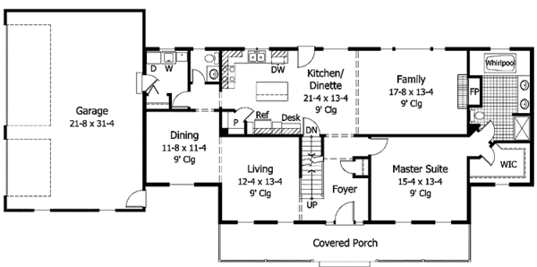House Plan Design - Country Floor Plan - Main Floor Plan #51-743